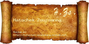 Hatschek Zsuzsanna névjegykártya